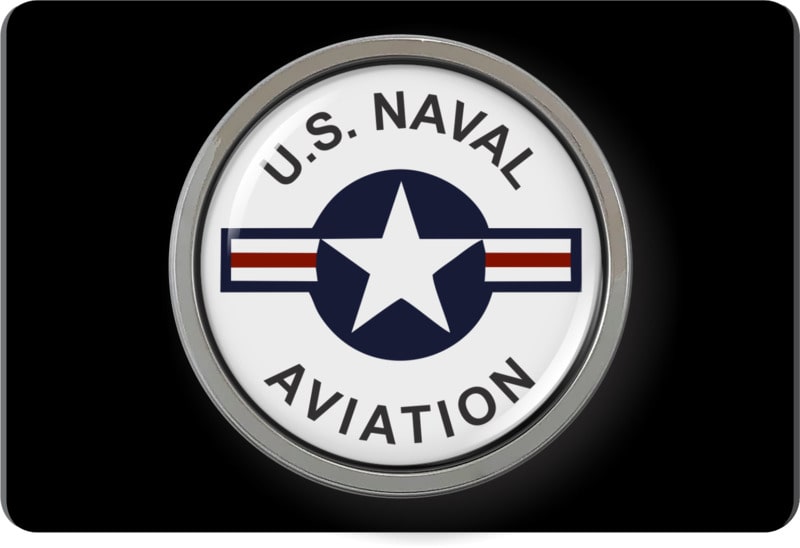 U.S. Naval Aviation with Star - Tow Hitch Cover with Chrome Metal Emblem